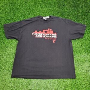 Vintage Y2K Famous-Stars-And-Straps Shirt 2XL 25x29 Black